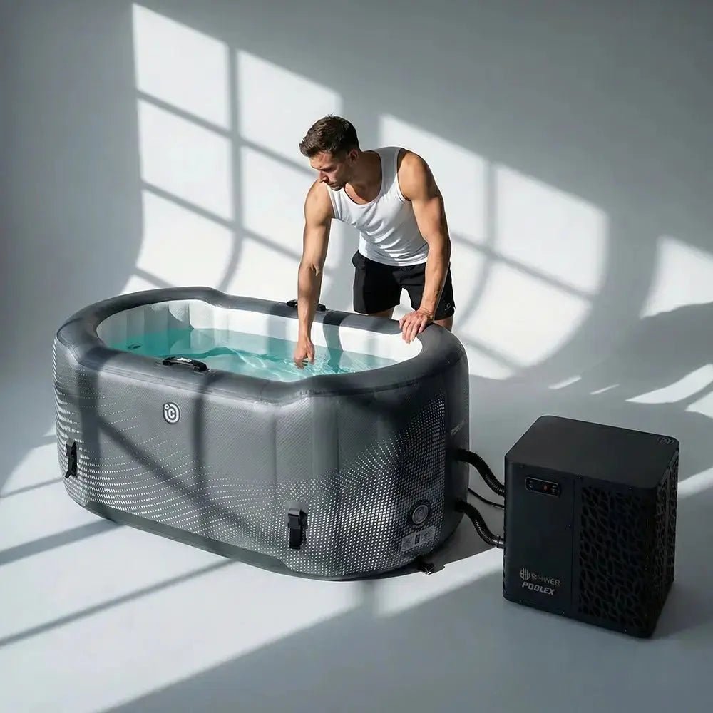 ICEO Recovery Bath PRO ice bath for home use during a cold plunge session