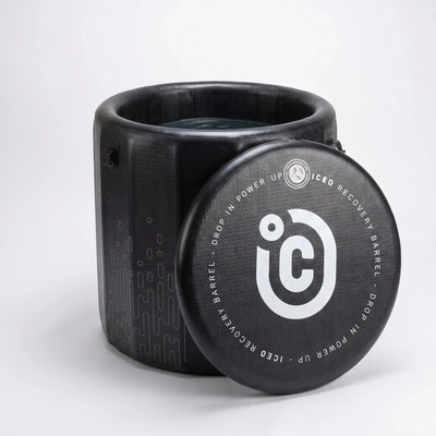 ICEO Recovery Barrel Pro ijsbad in zwart met afneembaar isolerend deksel