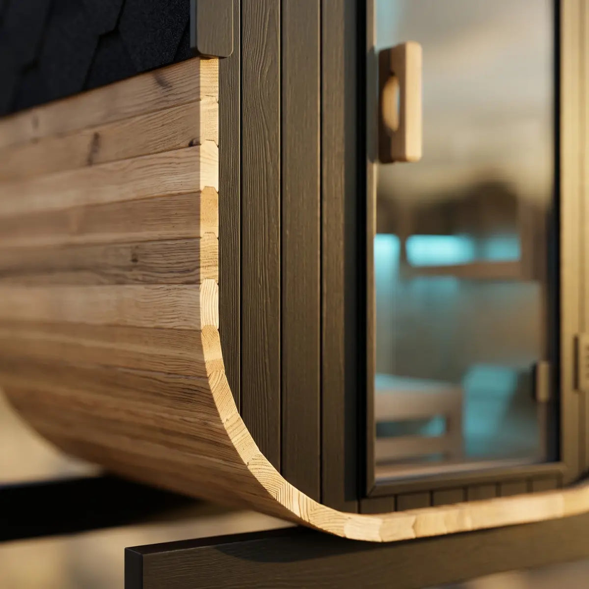buitensauna detail hout