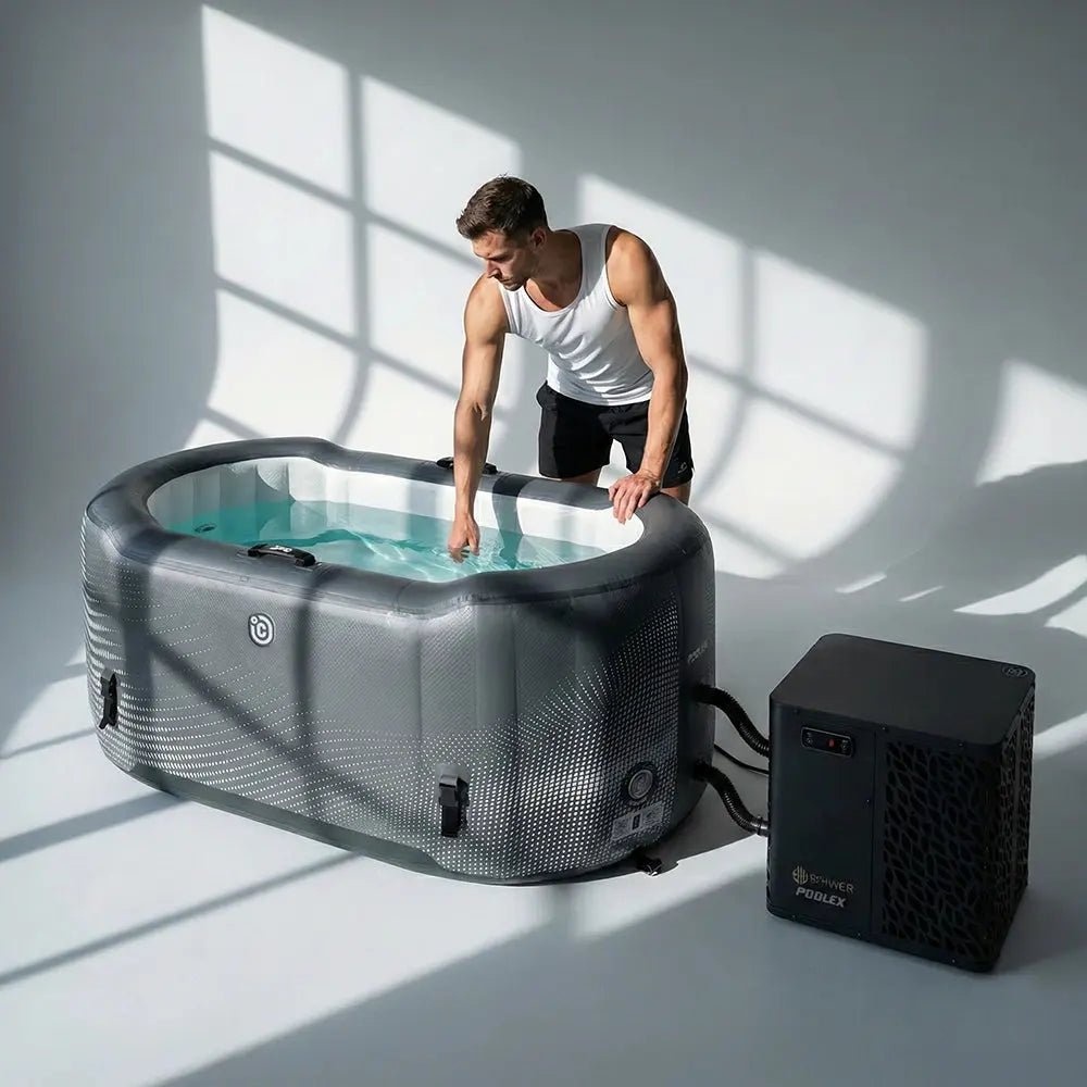 ICEO Recovery Bath PRO ice bath for home use during a cold plunge session
